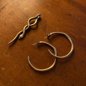 Catori Gitana Hoops + Serpent Amulet Bronze